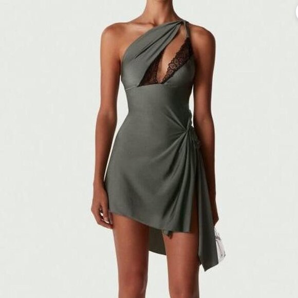 Coperni Green Asymmetrical Dress - Picture 1 of 8